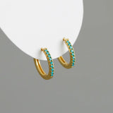 Zircon Round Ear Buckle 925 Sterling Silver Earrings