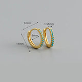 Zircon Round Ear Buckle 925 Sterling Silver Earrings
