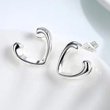 925 Silver Hollow Heart Earrings Women Jewelry