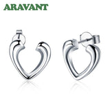 925 Silver Hollow Heart Earrings Women Jewelry