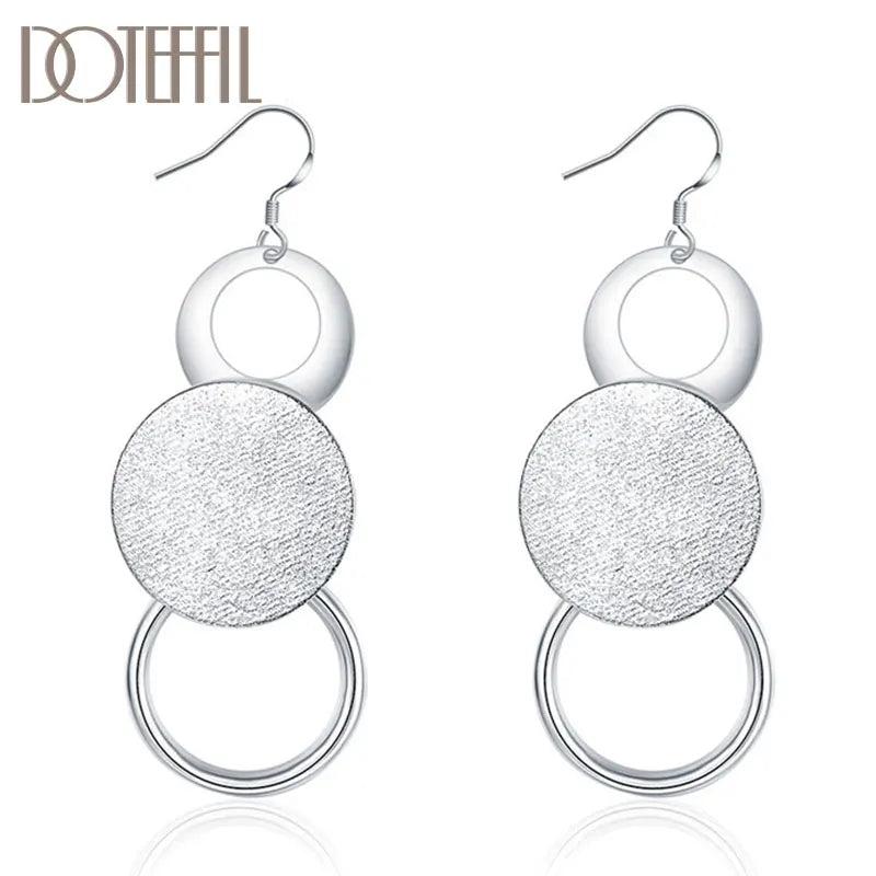 925 Silver Geometric Multicycle Earrings Charm Jewelry