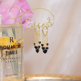 14k Real Heart Charm Stud Earrings Tassel Fashionable Jewelry Pendant