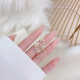 Korea Long Zircon Flower Earrings for Women Romantic Jewelry