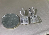 Platinum Plated CZ Ladder Earrings 925 Stamps