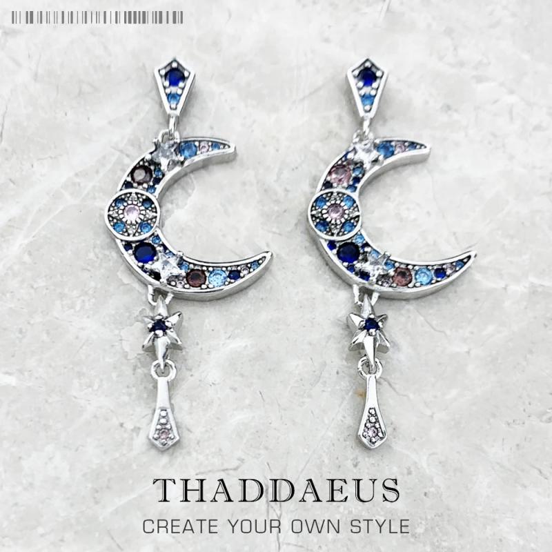 Moon Royalty Earrings 925 Sterling Silver Fine Jewelry