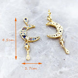 Moon Royalty Earrings 925 Sterling Silver Fine Jewelry