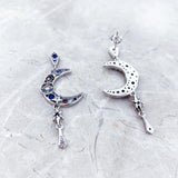 Moon Royalty Earrings 925 Sterling Silver Fine Jewelry