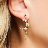 Moon Royalty Earrings 925 Sterling Silver Fine Jewelry