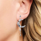 Moon Royalty Earrings 925 Sterling Silver Fine Jewelry