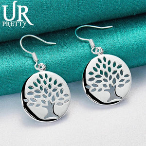 925 Silver Tree of Life Drop Earrings Wedding Party Jewelry Gift