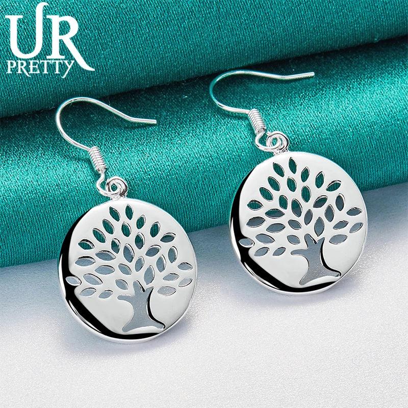 925 Silver Tree of Life Drop Earrings Wedding Party Jewelry Gift