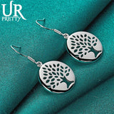 925 Silver Tree of Life Drop Earrings Wedding Party Jewelry Gift