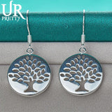 925 Silver Tree of Life Drop Earrings Wedding Party Jewelry Gift