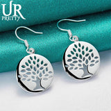 925 Silver Tree of Life Drop Earrings Wedding Party Jewelry Gift