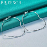 925 Silver Peach Heart Hoop Earrings Women Wedding Jewelry