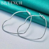 925 Silver Peach Heart Hoop Earrings Women Wedding Jewelry