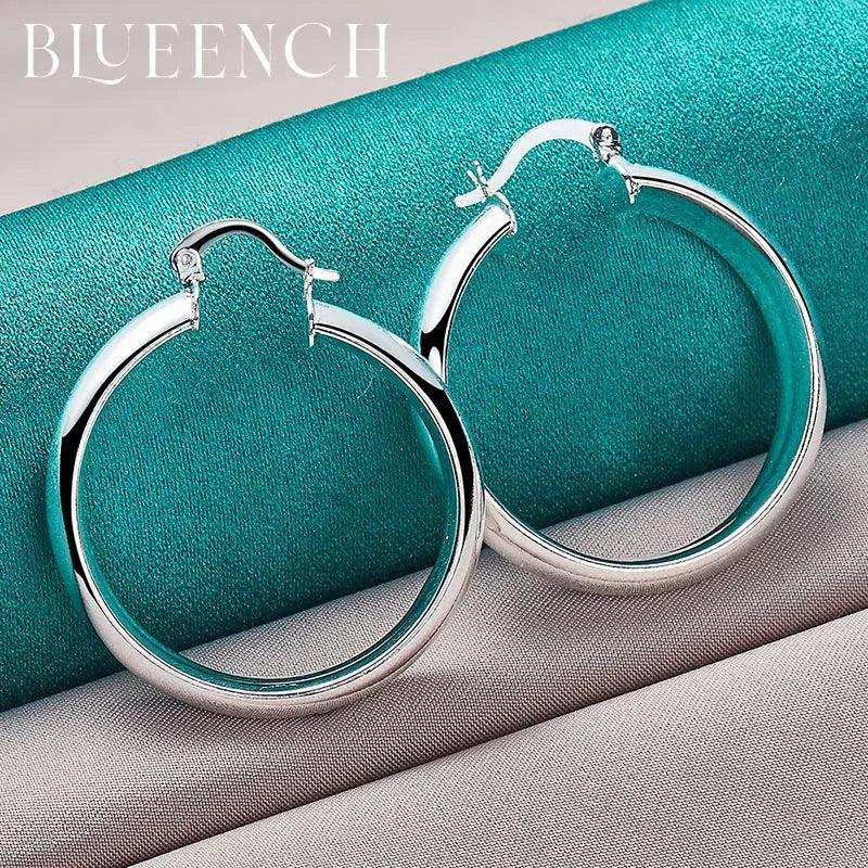 925 Silver Circle Earrings for Women Wedding Jewelry