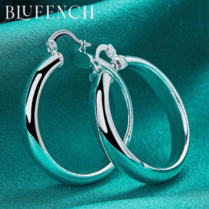 925 Silver Circle Earrings for Women Wedding Jewelry