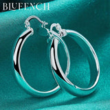 925 Silver Circle Earrings for Women Wedding Jewelry