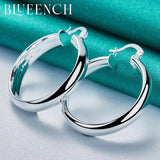 925 Silver Circle Earrings for Women Wedding Jewelry