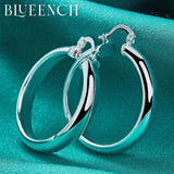 925 Silver Circle Earrings for Women Wedding Jewelry