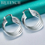 925 Silver Multilayer Hoop Twist Earrings Wedding Jewelry