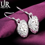 925 Silver Love Heart Drop Earring Wedding Jewelry
