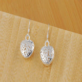 925 Silver Love Heart Drop Earring Wedding Jewelry