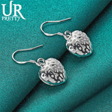925 Silver Love Heart Drop Earring Wedding Jewelry