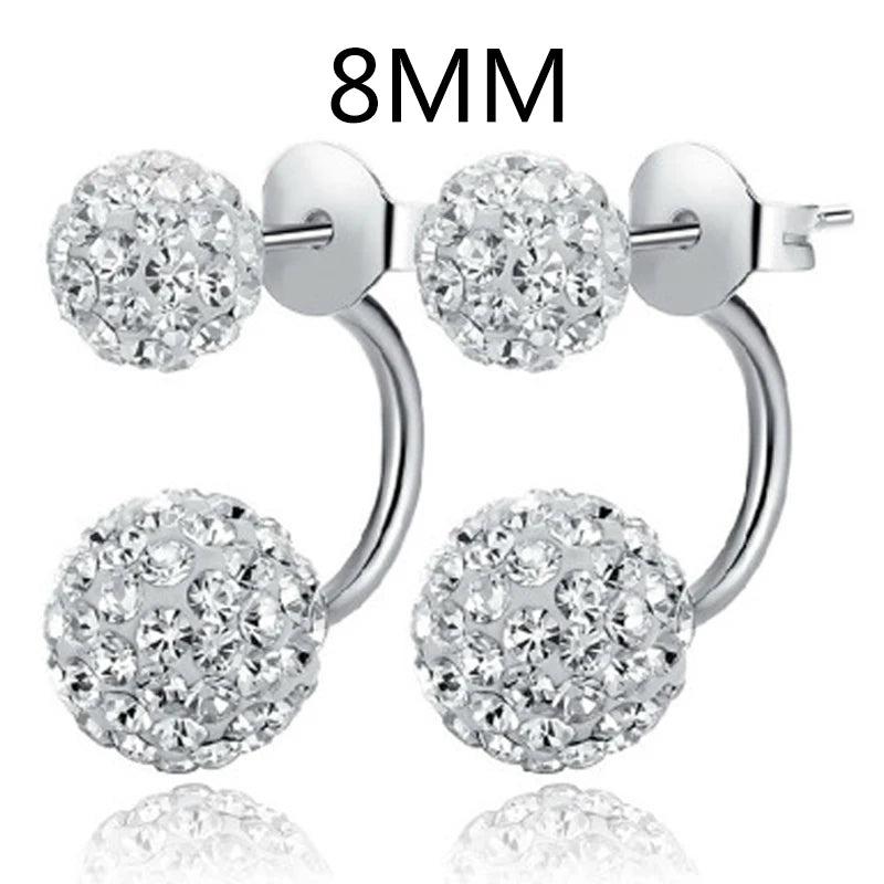 925 Silver Ball Earrings For Women Jewelry