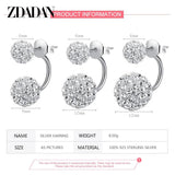 925 Silver Ball Earrings For Women Jewelry