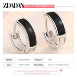 925 Sterling Silver Hoop Earring Women Party Birthday Gift Accessory