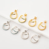 925 Silver Circle Hoop Turquoise Earrings Spring Collection