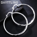 925 Silver Striped Hoop Earrings Wedding Jewelry Gift