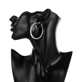 925 Silver Striped Hoop Earrings Wedding Jewelry Gift