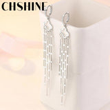 925 Silver Four Leaf Clover Sequins Earrings Wedding Party Gift Jewelry