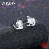 925 Silver Heart Zircon Earring Wedding Jewelry