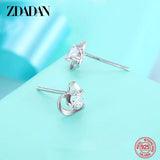 925 Silver Heart Zircon Earring Wedding Jewelry