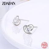 925 Silver Heart Zircon Earring Wedding Jewelry