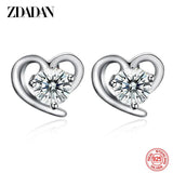 925 Silver Heart Zircon Earring Wedding Jewelry