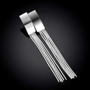 925 Sterling Silver Tassel Earrings Women's Temperament Jewelry