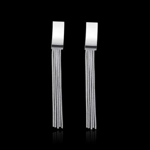 925 Sterling Silver Tassel Earrings Women's Temperament Jewelry