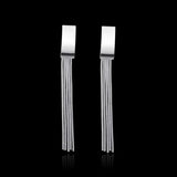 925 Sterling Silver Tassel Earrings Women's Temperament Jewelry