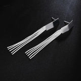 925 Sterling Silver Tassel Earrings Women's Temperament Jewelry