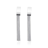 925 Sterling Silver Tassel Earrings Women's Temperament Jewelry