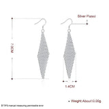 Sterling Silver Long Leaf Earrings for Women Wedding Party Gift
