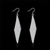 Sterling Silver Long Leaf Earrings for Women Wedding Party Gift