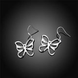 925 Sterling Silver Butterfly Drop Earrings For Woman Wedding Engagement Party