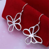 925 Sterling Silver Butterfly Drop Earrings For Woman Wedding Engagement Party