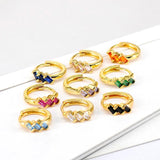 925 Silver Rainbow/White Zircon Hoop Earrings Crystal Circle Round Earrings